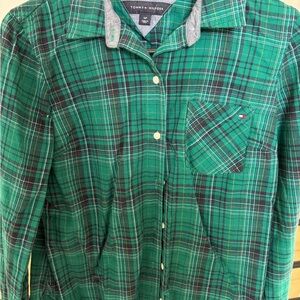 Tommy Hilfiger Green Plaid button up
